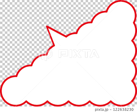 Fluffy speech bubble red on the bottom right 122638230