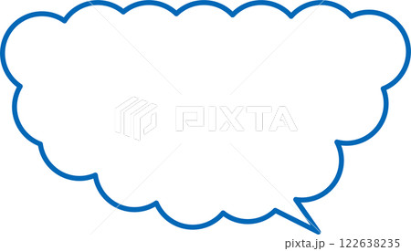 上ふわふわ吹き出し青 上ふわふわ吹き出し青 122638235