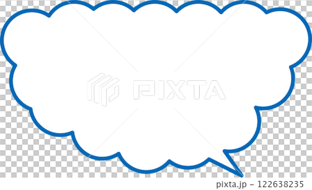 上ふわふわ吹き出し青 上ふわふわ吹き出し青 122638235