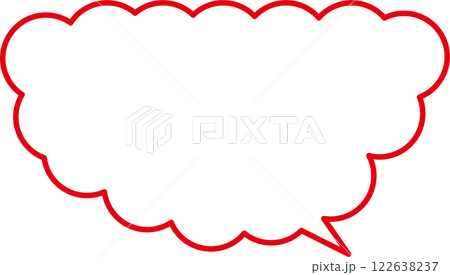 上ふわふわ吹き出し赤 上ふわふわ吹き出し赤 122638237