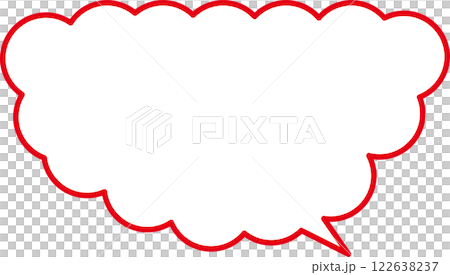 上ふわふわ吹き出し赤 上ふわふわ吹き出し赤 122638237