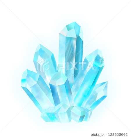キラキラ輝く宝石のイラスト 水色 キラキラ輝く宝石のイラスト 水色 122638662
