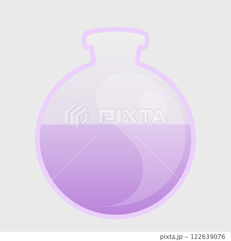 Laboratory transparent glass Flask with purple Liquid Illustration Laboratory transparent glass Flask with purple Liquid Illustration 122639076