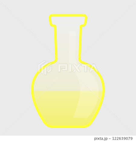 Laboratory transparent glass Flask with yellow Liquid Illustration Laboratory transparent glass Flask with yellow Liquid Illustration 122639079