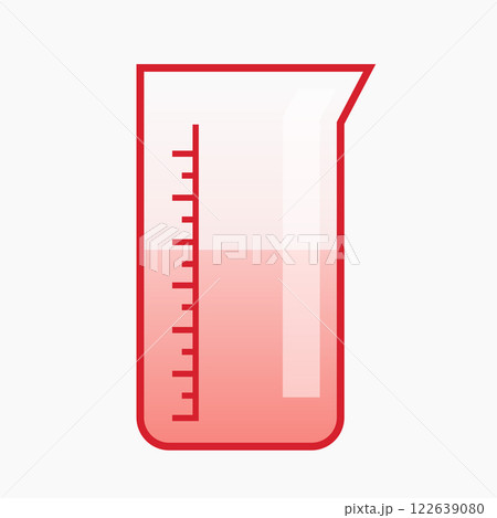 Laboratory transparent glass Flask with red Liquid Illustration Laboratory transparent glass Flask with red Liquid Illustration 122639080