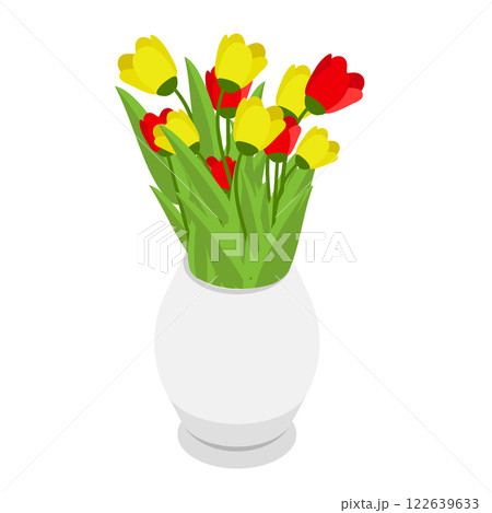 3D Isometric Flat Vector Set of Flower Bouquets , Florist Composition. Item 5 3D Isometric Flat Vector Set of Flower Bouquets , Florist Composition. Item 5 122639633