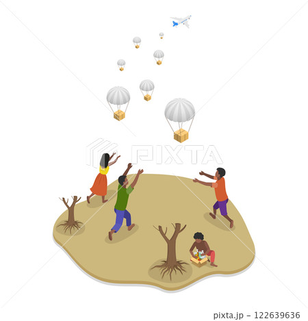 3D Isometric Flat Vector Illustration of Hunger Starvation, Malnutrition, Resource Outreach. Item 3 3D Isometric Flat Vector Illustration of Hunger Starvation, Malnutrition, Resource Outreach. Item 3 122639636