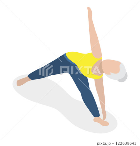 3D Isometric Flat Vector Illustration of Chakra Systems , Collection of Yoga Poses for Women. Item 5 122639643