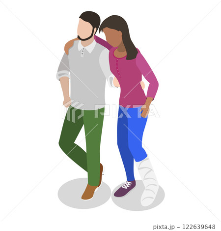 3D Isometric Flat Vector Illustration of Medical First Aid, Emergency procedures, and rescue scenarios. Item 5 122639648