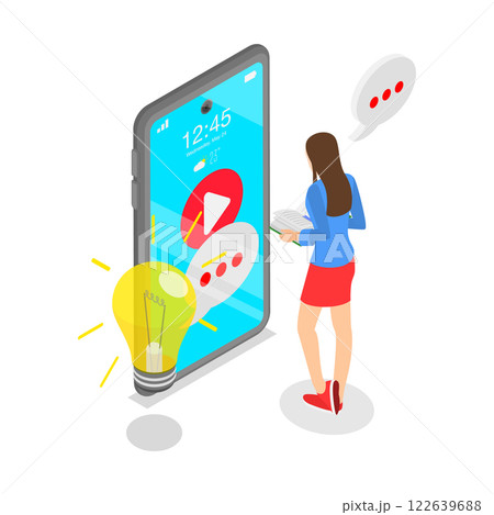 3D Isometric Flat Vector Illustration of Education, Student Learning Process. Item 2 122639688
