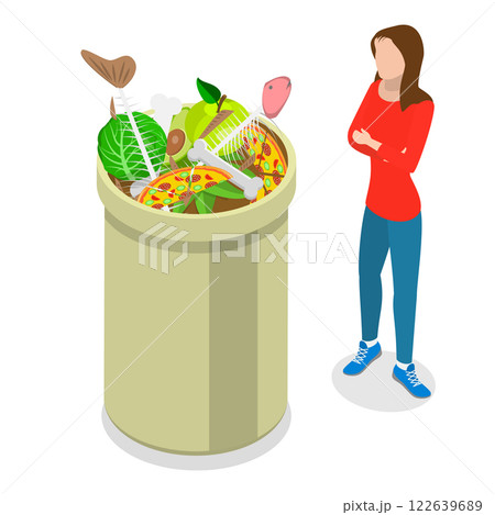 3D Isometric Flat Vector Illustration of Zero Waste, Sustainable Living. Item 2 122639689