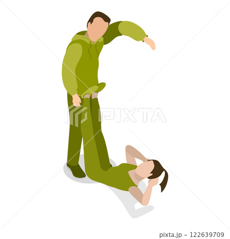 3D Isometric Flat Vector Set of English Alphabet with People, ABC Letters. Item 24 3D Isometric Flat Vector Set of English Alphabet with People, ABC Letters. Item 24 122639709