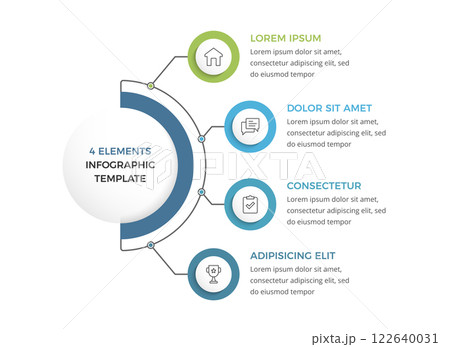 Infographic Template with 4 Elements Infographic Template with 4 Elements 122640031