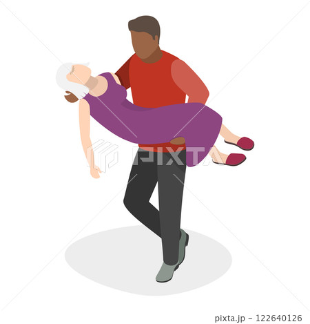 3D Isometric Flat Vector Illustration of Medical First Aid, Emergency procedures, and rescue scenarios. Item 6 122640126