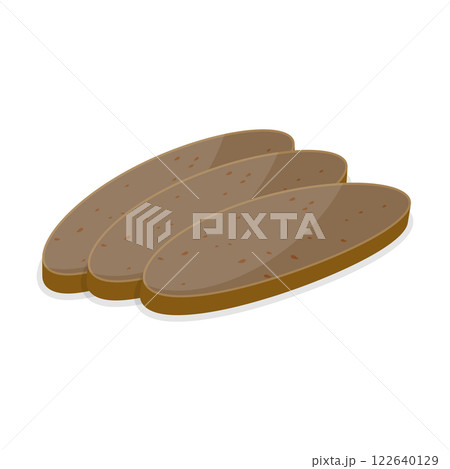 3D Isometric Flat Vector Set of Breakfast Toasted Bread, Baked Bread Products. Item 2 122640129