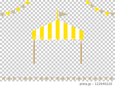 テントとガーランドや旗のアイコン ベクターイラストタイトル背景 イベント用ポスター素材 ナチュラルで テントとガーランドや旗のアイコン ベクターイラストタイトル背景 イベント用ポスター素材 ナチュラルで 122640220