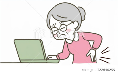 腰痛に苦しむ高齢者 腰痛に苦しむ高齢者 122640255