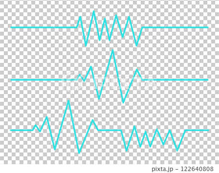 Set of 3 electrocardiogram lines, blue Set of 3 electrocardiogram lines, blue 122640808