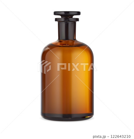 Old apothecary medicine bottle. Vintage brown glass 122643210