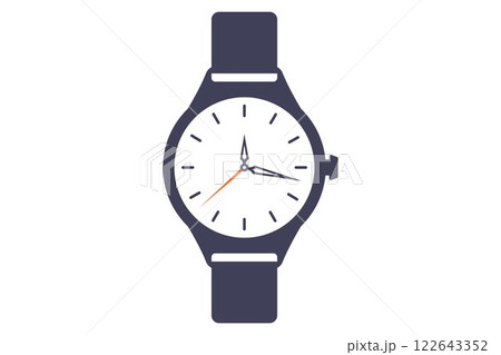 Flat wristwatch icon. Men wristwatch illustration. Flat wristwatch icon. Men wristwatch illustration. 122643352