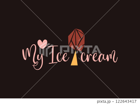 Logo for ice cream shop popsicle on brown Logo for ice cream shop popsicle on brown 122643417