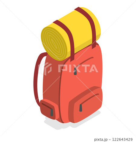 3D Isometric Flat Set of Camping Equipments. Item 4 3D Isometric Flat Set of Camping Equipments. Item 4 122643429