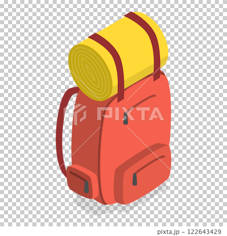 3D Isometric Flat Set of Camping Equipments. Item 4 3D Isometric Flat Set of Camping Equipments. Item 4 122643429