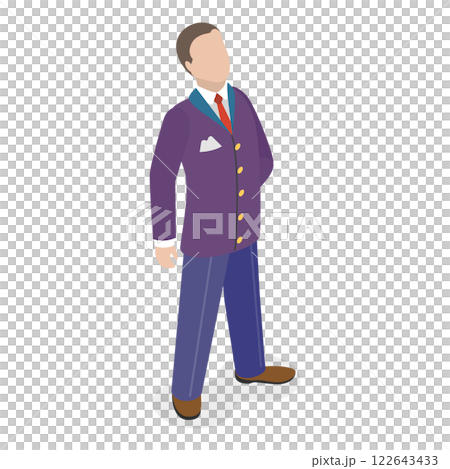 3D Isometric Flat  Set of Hotel Workers. Item 1 122643433