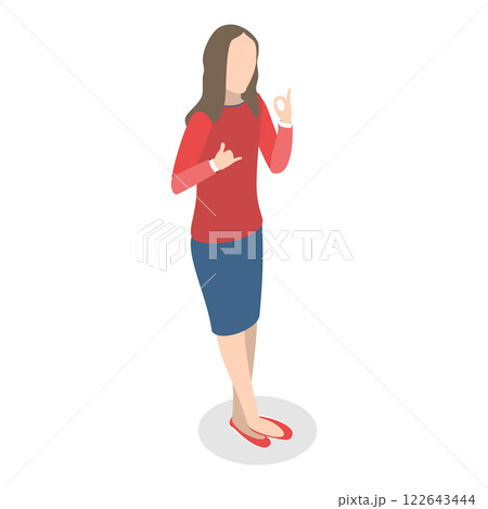 3D Isometric Flat Illustration of People with Different Types Of Disabilities. Item 4 3D Isometric Flat Illustration of People with Different Types Of Disabilities. Item 4 122643444
