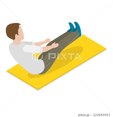 3D Isometric Flat  Set of Fitness Scenes. Item 3 122643451