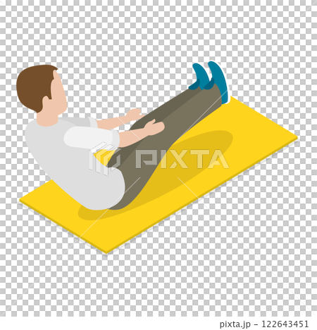 3D Isometric Flat  Set of Fitness Scenes. Item 3 122643451