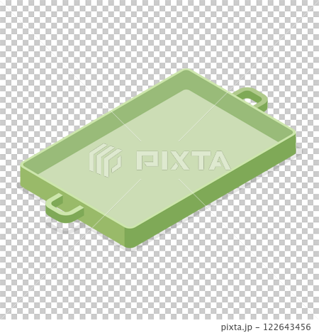 3D Isometric Flat  Set of Empty Serving Trays. Item 4 122643456