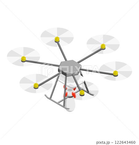 3D Isometric Flat  Set of Military Drones. Item 3 122643460