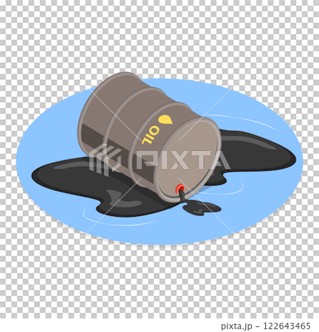 3D Isometric Flat  Set of Natural and Human-Caused Disasters. Item 1 122643465