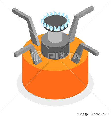 3D Isometric Flat  Set of Camping Stoves. Item 2 122643466