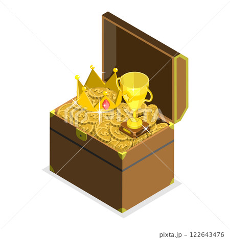 3D Isometric Flat  Set of Pirate Equipment. Item 2 122643476