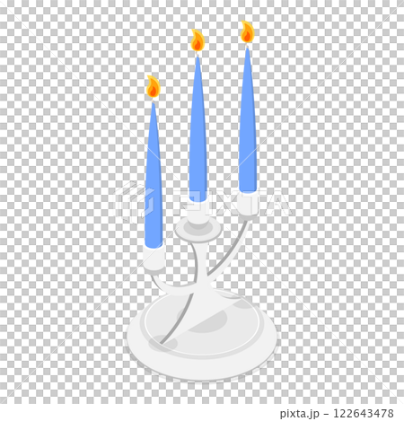 3D Isometric Flat  Set of Candlesticks. Item 1 122643478