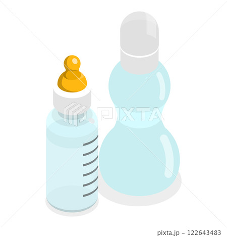 3D Isometric Flat  Set of Baby Food Items. Item 4 122643483