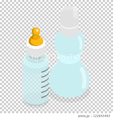 3D Isometric Flat  Set of Baby Food Items. Item 4 122643483
