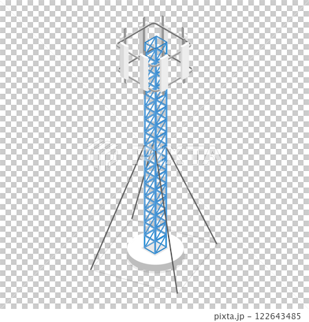 3D Isometric Flat  Set of Telecom Towers. Item 4 122643485