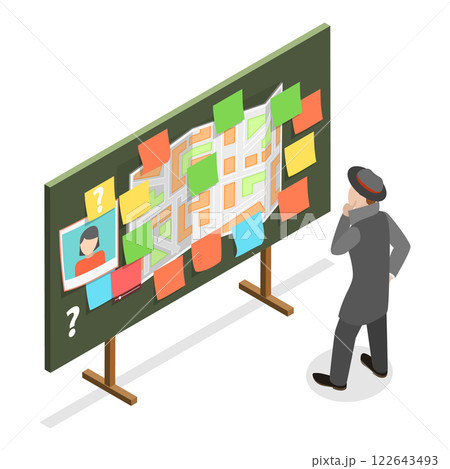 3D Isometric Flat Illustration of Private Detective. Item 4 3D Isometric Flat Illustration of Private Detective. Item 4 122643493