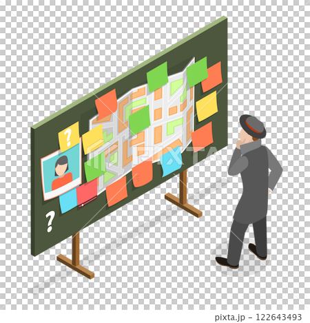 3D Isometric Flat Illustration of Private Detective. Item 4 3D Isometric Flat Illustration of Private Detective. Item 4 122643493
