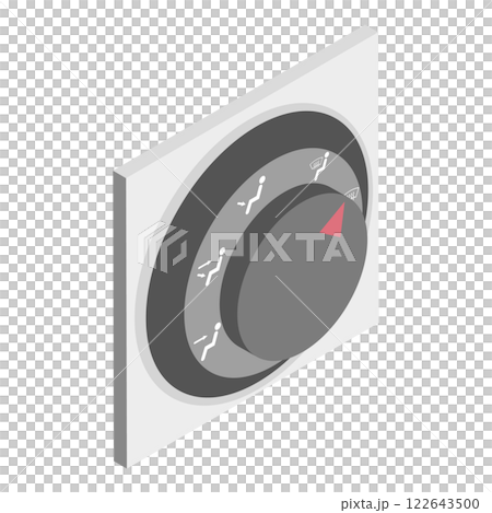 3D Isometric Flat Illustration of Climate Control Handle. Item 2 3D Isometric Flat Illustration of Climate Control Handle. Item 2 122643500