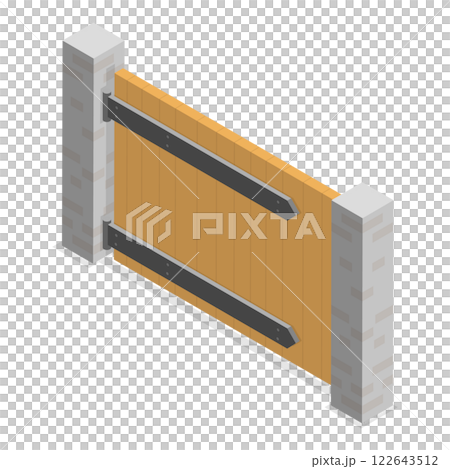 3D Isometric Flat Set of Terrace Fences and Gates. Item 5 3D Isometric Flat Set of Terrace Fences and Gates. Item 5 122643512