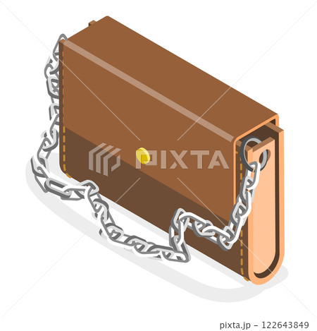 3D Isometric Flat Icon of Handbags Set. Item 5 3D Isometric Flat Icon of Handbags Set. Item 5 122643849