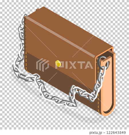 3D Isometric Flat Icon of Handbags Set. Item 5 3D Isometric Flat Icon of Handbags Set. Item 5 122643849