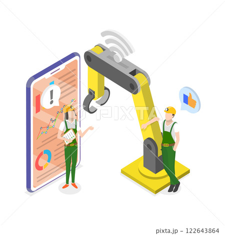 3D Isometric Flat  Illustration of Smart Industry. Item 3 122643864