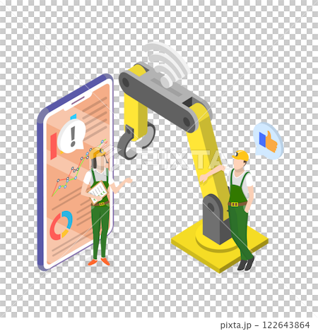 3D Isometric Flat  Illustration of Smart Industry. Item 3 122643864