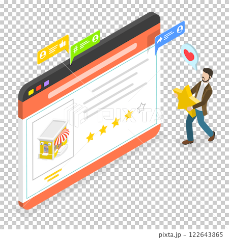 3D Isometric Flat  Illustration of Customer Feedback. Item 3 122643865