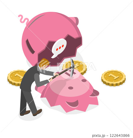 3D Isometric Flat  Illustration of Money And Finances. Item 3 122643866